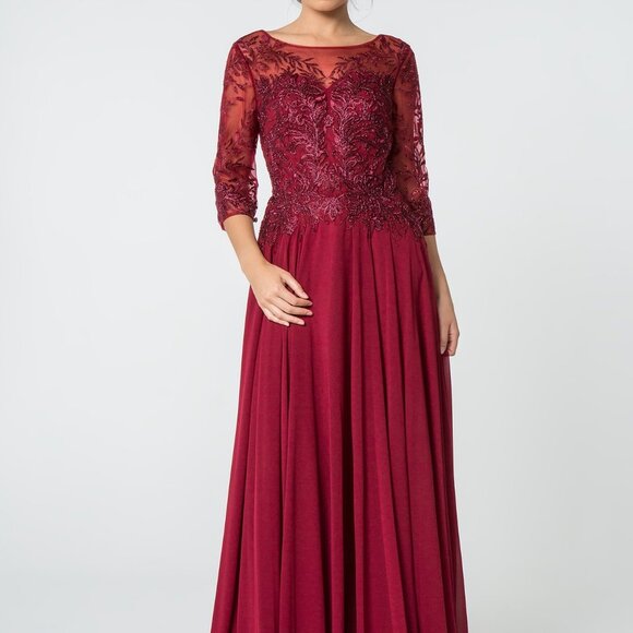 GLS Collective Dresses & Skirts - Bateau Neck A-Line Shape Prom Dress GSGL2810